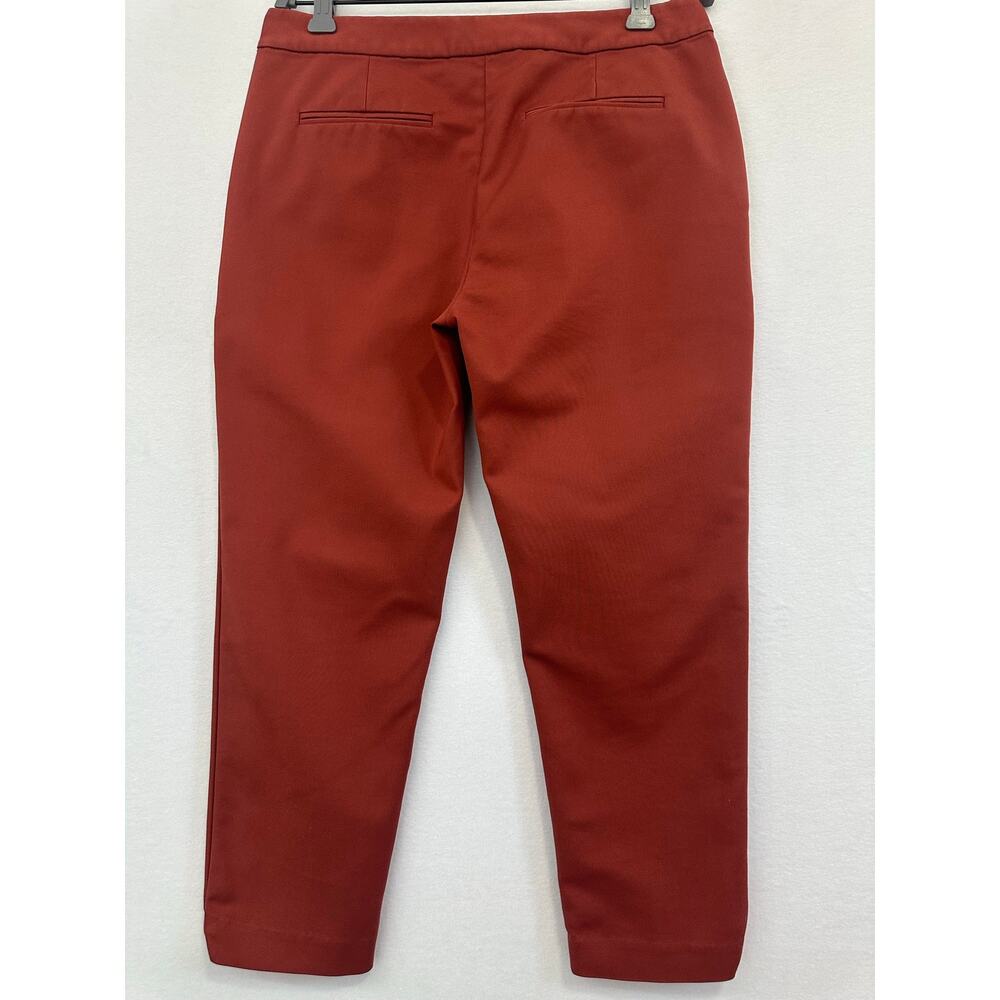 Giordano Ladies Rust Orange Cropped Straight Leg Trousers Size 25 - Picture 3 of 12